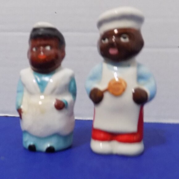 Vintage Black American Bakers Cooks Chefs Salt and Pepper Shakers - Picture 4 of 4